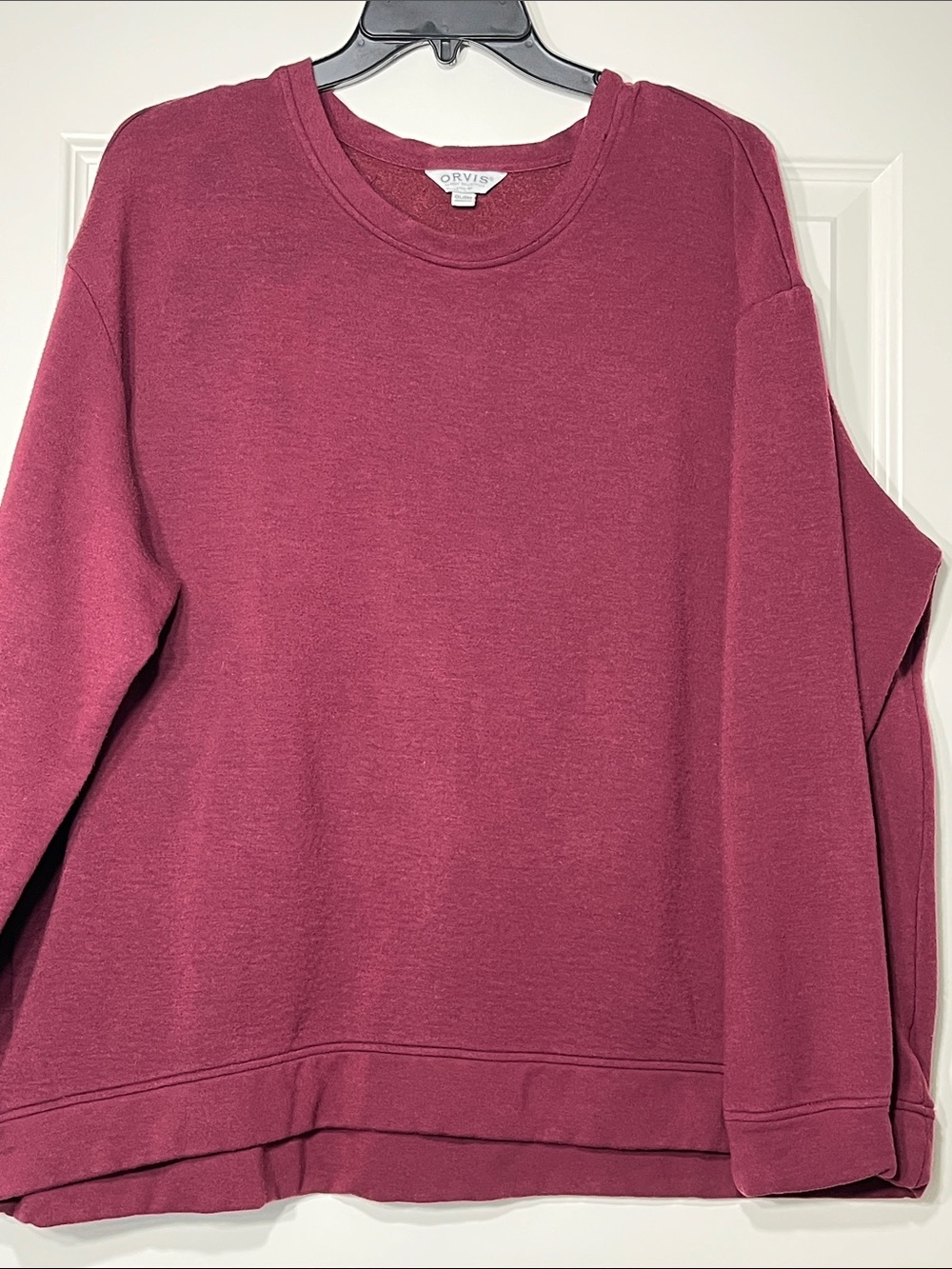 Orvis XXL Burgundy Crewneck Sweatshirt Soft Pullover Casual Cozy